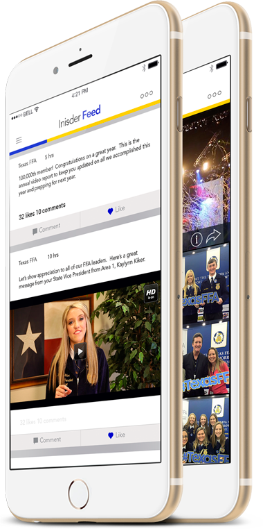 Smartphone showing Texas FFA app